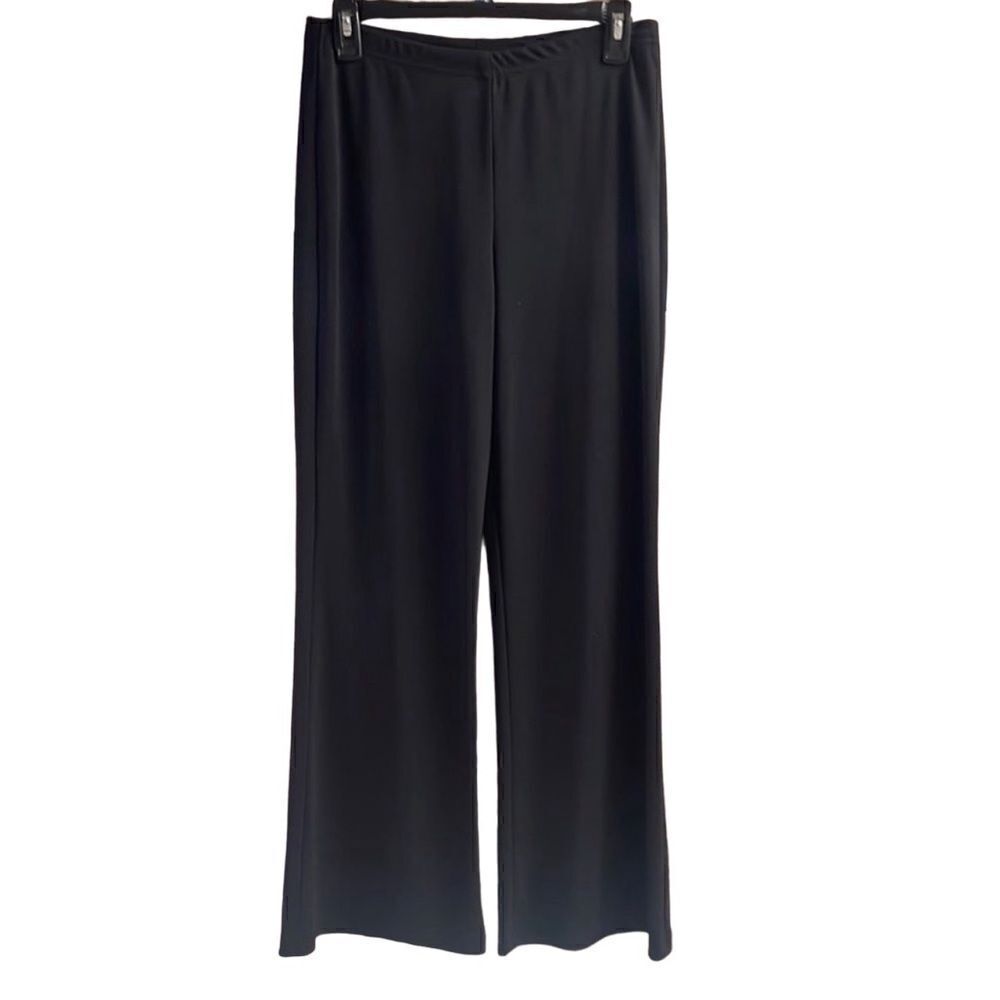 CONNECTED Petite Black Polyester Stretch Waist Flared Leg Pants Petite Size 8P
